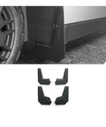 Tesla Cybertruck 2024 To 2025 Full Set Heavy Duty Front Rear Wheel Mud Flaps Knockout Fit mounted on vehicle, showing durability and design.