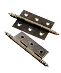 Rotating Concealed Door Hinge Set 2 Pack 55mm By 39mm Antique Bronze Cabinet Cupboard Drawer Hinges with 6 Holes