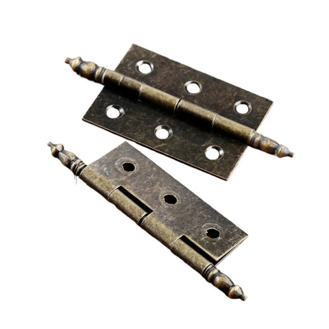 Rotating Concealed Door Hinge Set 2 Pack 55mm By 39mm Antique Bronze Cabinet Cupboard Drawer Hinges with 6 Holes