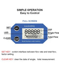 3 Inch Electronic LCD Display Flow Meter Turbine Flow Meter With NPN Output showing full screen interface