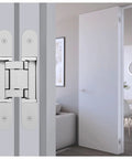 Hidden Concealed Door Hinges With Invisible Look, 180 Degree Swing, 3 Way Adjustable For Precise Alignment, Satin Nickel Finish