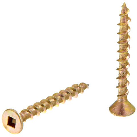 Two DuraSpin Number 8 One And A Half Inch Wood To Wood Collated Screws Heavy Duty Built To Last 1000 Count Tub Square Drive Flat Head