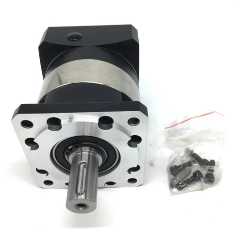Nema23 Planetary Gearbox With 6 To 1 Worm Gear Reducer Delivers Hardcore Torque And Silent Operation For Cnc Machines and Robotics with metal casing and shaft.