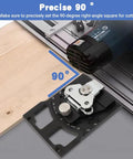 11-Position Adjustable Track Saw Square With CNC Machining For Top Notch Precision Cutting, 60 Degree, 45 Degree, 30 Degree And Other Positive And Negative Angle Stops, Universal Track Saw Accessory For Accurate Miter Cuts And Fast Layouts, 90° setup