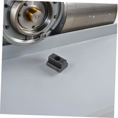 Heavy Duty 6 Piece T Slot Clamping Nuts Set Rock Solid High Strength T Nuts For T Slot Rails close-up of clamping nut on work surface.