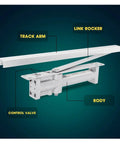 Diagram of 3 Way Adjustable Wooden Door Concealed Hinge For Smooth Quiet Operation With Hidden Hardware components labeled.