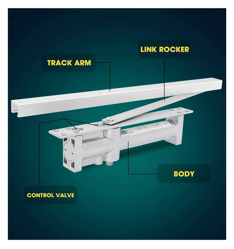 Diagram of 3 Way Adjustable Wooden Door Concealed Hinge For Smooth Quiet Operation With Hidden Hardware components labeled.