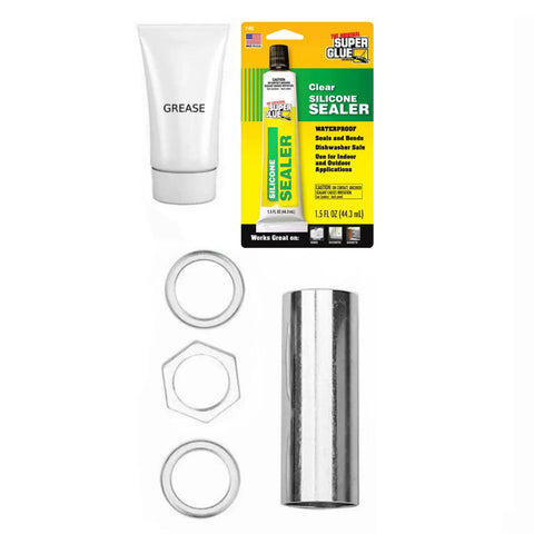 Front Load Washer Tub Bearing And Shaft Replacement Kit With Seal Nuts Spacers Grease And Adhesive 10 Piece DIY Appliance Fix Pack To Keep Your Heavy Duty Spin Cycles Rolling Sweet As Pie W10435302 Compatible including grease and silicone sealer