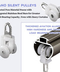 Nano silent pulleys for 7.2 Ft Heavy Duty Single Track Wall Mounted Sliding Barn Door Hardware Kit, showing durable materials.