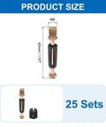 25 Pack Black Cam Lock Screws M6x40mm Zinc Alloy And Plastic Furniture Hardware Connectors with measurement details.