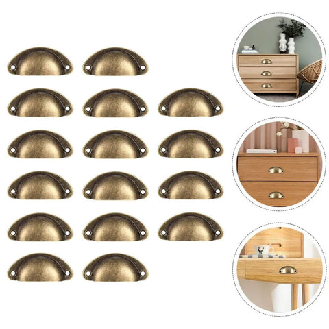 Vintage Wardrobe Handles And Drawer Pulls Antique Brass Half Moon Cabinet Hardware shown with installation examples