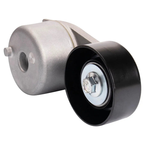 Heavy Duty Serpentine Drive Belt And Tensioner Assembly Kit with black pulley and silver metal tensioner
