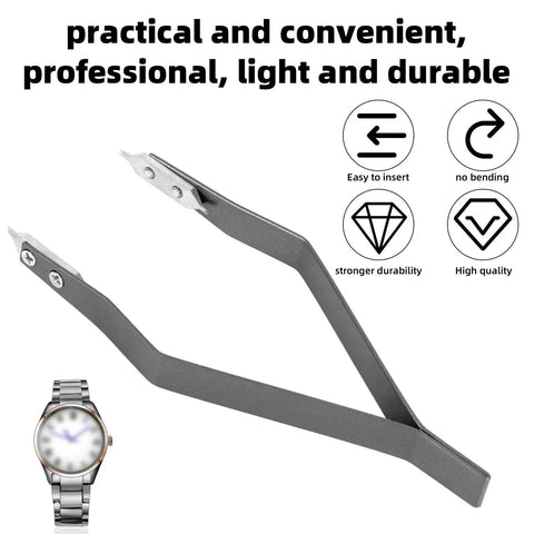 Watch Spring Bar Tweezers Set Made From Aluminum Alloy Precision Pliers Kit for easy watch band adjustment and repair.