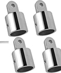 316 Stainless Steel Bimini Top Eye End Caps for Boats, 7 Eighths and 1 Inch Sizes, Heavy Duty Marine Hardware Set with L Shaped Hex Key