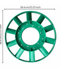 Heavy Duty Compressor Cooling Fan Replacement Impeller, 58.6 cm, green plastic design for efficient airflow in industrial use.