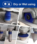 Heavy Duty Diamond Tile Drill Bit Kit Packaged With Twelve Premium Porcelain Hole Saws Built To Smoothly Crush Stubborn Ceramic Marble Granite And Stone For No Sweat Pro Level Drilling On Weekend DIY Projects, shown in use for dry or wet drilling.