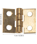 Miniature Copper Jewelry Box Hinges Set 50 Pcs Small Folding Cabinet Hinges For Wooden Boxes And Dollhouses Ideal For Jewelry Box Repair Chests And DIY Furniture Projects Antiqued Brass Finish Rust Resistant Hardware By Toddmomy, close-up view of hinge
