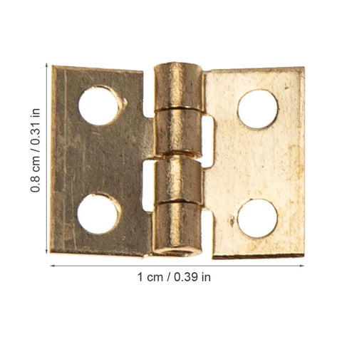Miniature Copper Jewelry Box Hinges Set 50 Pcs Small Folding Cabinet Hinges For Wooden Boxes And Dollhouses Ideal For Jewelry Box Repair Chests And DIY Furniture Projects Antiqued Brass Finish Rust Resistant Hardware By Toddmomy, close-up view of hinge
