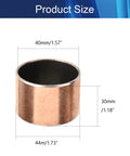 Rock Solid Smooth Operator Sleeve Bearing 40mm Bore By 44mm Outer Diameter By 30mm Length Carbon Steel Bronze Alloy Oilless Bushings product size image