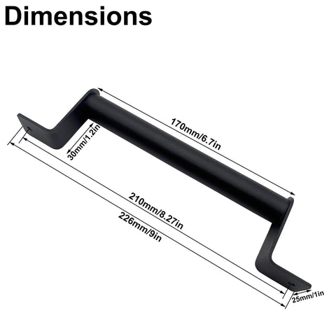 Diagram of 9 Inch Black Barn Door Handles 2 Pack Gate Pulls For Wooden Fences Sheds And Garages Sliding Doors Rustic Farmhouse Industrial Style