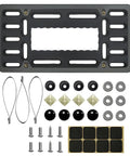 Universal Front License Plate Bracket For SUV And Truck with mounting kit, screws, cable ties, stainless steel frame, plastic surround