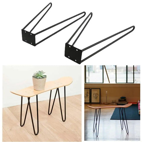 Beefy Foldable Iron Table Legs With Rubber Feet Industrial Modern DIY Desks And Coffee Tables 2 Pack 16 Inch Tall Heavy Duty Up To 300 Lb