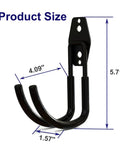 Rugged EV Charging Cable Holder Wall Mount With Anti Slip Rubber Coating, heavy-duty J hook dimensions shown at 5.71" height