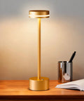 Cordless Table Lamp With Aluminum Touch Control Rechargeable 4000mAh Battery Warm 3000K LED Lit Hand Painted Modern Accent Light