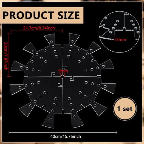 Shop Ready Dead On 4 Piece 15.75 Inch Acrylic Clock Router Template Set With 9mm Guide Holes for woodworker precision layout.