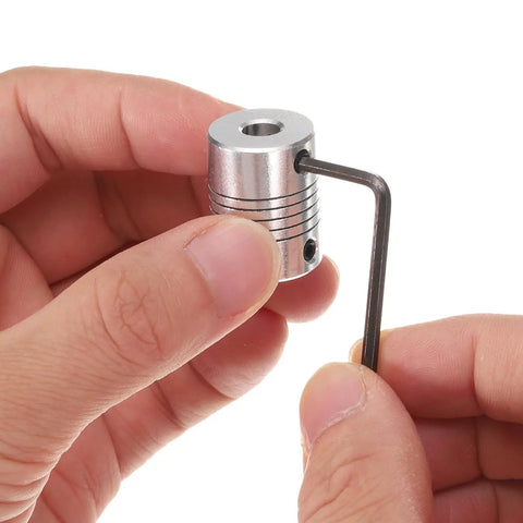 5 Pack Aluminum Alloy Shaft Couplings 6.35mm To 6.35mm Flexible Motor Coupler For CNC Machines And 3D Printers Includes Key Wrench