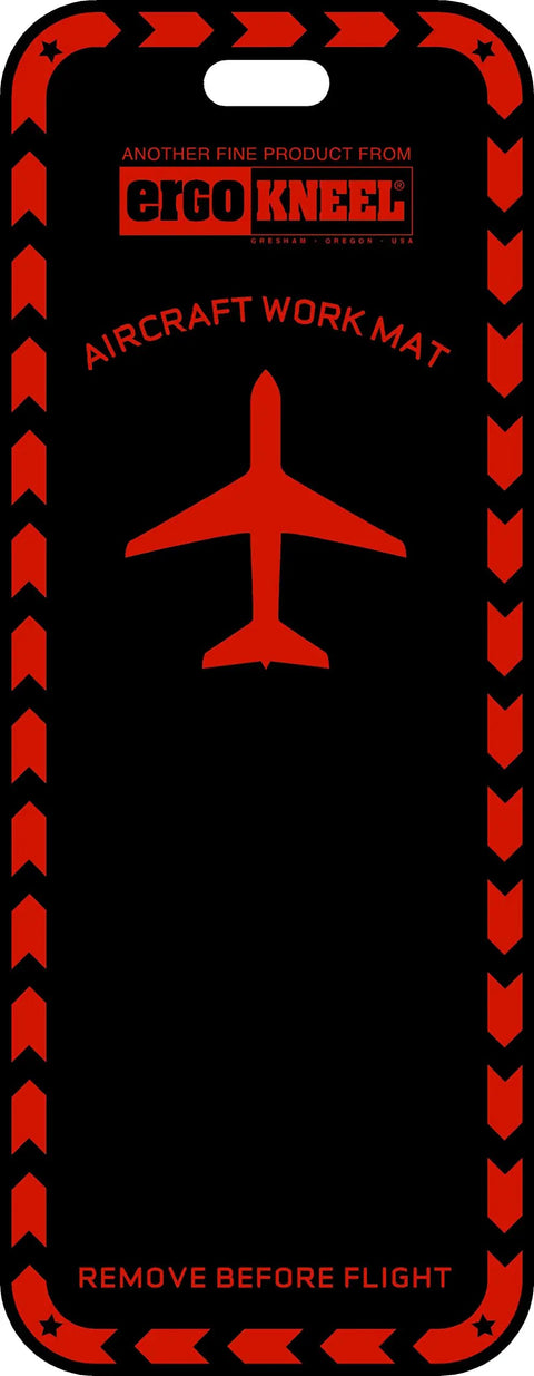 Pro Grade Aircraft Mechanic Kneeling Mat Set 2pc, 1 Inch Thick Closed Cell Nitrile Foam, Skydrol Resistant design with airplane icon