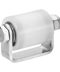 1 Inch Nylon Gate Guide Roller With C Post Welded Bracket And Ball Bearing Side Roller Assembly For Sliding Doors Rust Proof Nylon Wheel White
