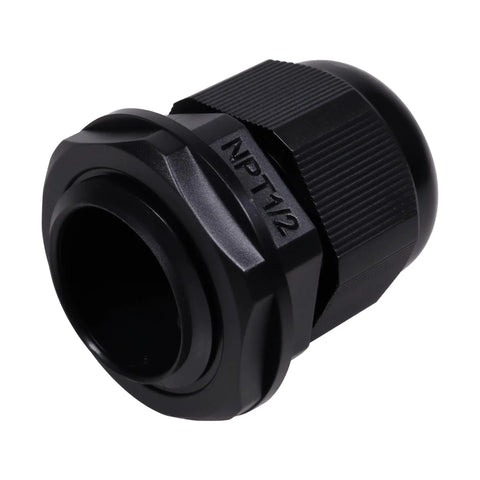 Heavy Duty Nylon Cable Glands With Tough As Nails Ip68 Sealing and Grip Tight Adjustable Strain Relief Cord Locks isolated on white.
