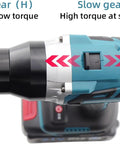 Heavy Duty Cordless Rechargeable Electric Rivet Nut Gun With Dual High Output Batteries for M3 Through M12 Fasteners showing gear switch.
