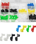 80Pcs Car Door Lock Rod Clips Kit For Tailgate Handles, Universal Plastic Rod End Clips And Retainers, Easy Install Door Clips For Most Vehicles, Durable, Secure Fit, Great For Auto Door Latch Maintenance. Plastic organizer case with 80 multicolor clips