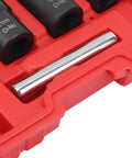 Heavy Duty Nut Extractor Socket Set For Screw And Fastener Removal, durable chrome molybdenum steel, 21mm, in red case