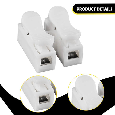 100 Pack CH2 Spring Wire Connectors For Electrical Wiring, Quick Clamp Terminal Blocks And Wiring Terminals, close-up view
