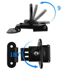 No Nonsense Boss Grade Black Spring Loaded Butterfly Twist Latch And Keeper Four Pack, showing 90° and 180° angles for toolbox use.