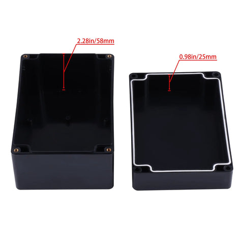 Rugged ABS Plastic Junction Box Enclosure For Electronics Projects 6.3 x 4.33 x 3.54 In Black Instrument Case top view