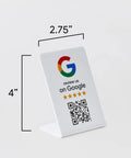 Google Review Stand With NFC And QR Code For Any Biz 3 Pack Easy Setup In Under A Minute And Flexible Review Page Destination, white.