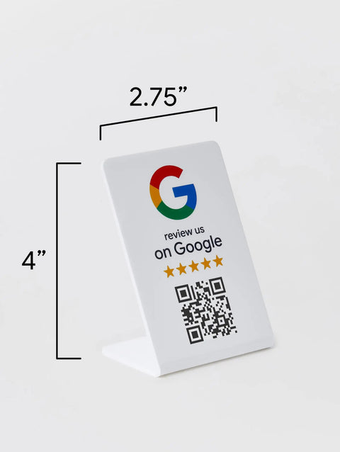 Google Review Stand With NFC And QR Code For Any Biz 3 Pack Easy Setup In Under A Minute And Flexible Review Page Destination, white.