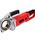 Heavy-Duty Electric Pipe Threader 2300W Motor detail with robust handle and pipe attachment for industrial use.