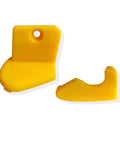 Pro Grade Nylon Tire Changer Inserts Kit for Duck Head Mounts, showing front upper six and rear lower six inserts in yellow