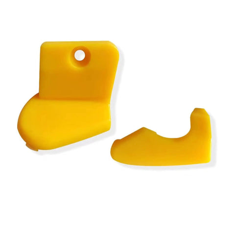 Pro Grade Nylon Tire Changer Inserts Kit for Duck Head Mounts, showing front upper six and rear lower six inserts in yellow