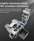Dope Pro Grade Fiber Cleaver For FTTH Splicing With CNC Aluminum Body in open position showing precision components.