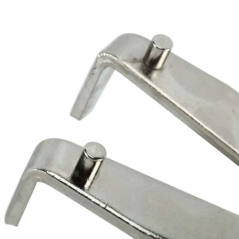 Heavy Duty Motorcycle Clutch Holding Tool With Hella Wide Adjustable Jaws For Square Tooth Hubs And Flywheels carbon steel pins detail.