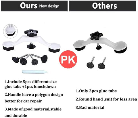 Paintless Dent Repair Kit With Adjustable Width Dent Lifter And Bridge Puller, 45-Piece Glue Tab Set And Glue Gun For Car Body, Motorcycle, And Refrigerator Dents, Easy Durable Dent Removal For DIYers, bridge puller comparison