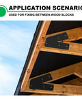 Installed Beefy Heavy Duty 4 Pack 45 Degree Steel Pergola Brackets For Wood Beams 4x4 And 6x6 Lumber Powder Coated Black