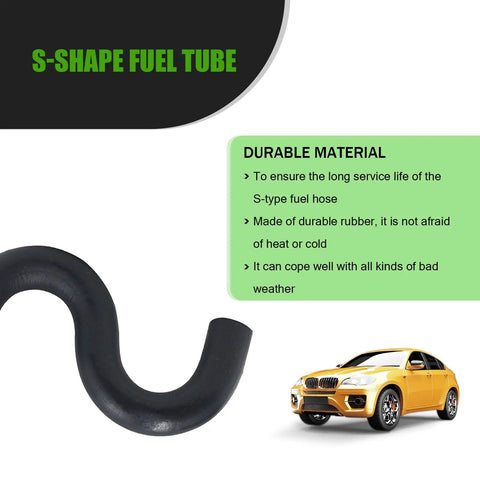 S Shaped Flexible Fuel Line Hose For Honda Gas Tank Replacement, Dope Quality Rubber Tube, 1 Pc, Fits TRX 250X 300EX 300X, Black, High Temperature Resistant, Tear Resistant, Easy Install, OEM Style Fuel Line
