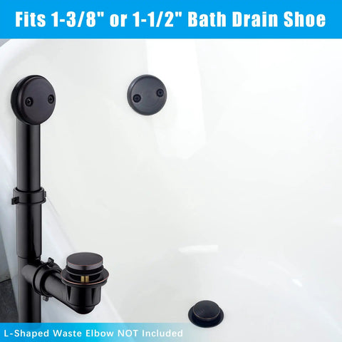 Beefy Brass Bath Tub Drain Kit With Tip-Toe Drain Assembly And Two-Hole Overflow Faceplate In Oil Rubbed Bronze close-up